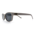 Womens Classy Narrow Rectangle Horn Rim Plastic Fashion Sunglasses