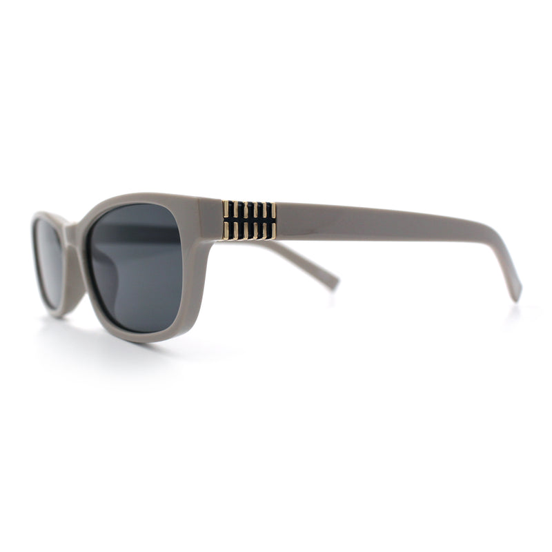 Womens Classy Narrow Rectangle Horn Rim Plastic Fashion Sunglasses