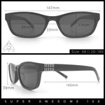 Womens Classy Narrow Rectangle Horn Rim Plastic Fashion Sunglasses
