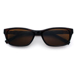 Womens Classy Narrow Rectangle Horn Rim Plastic Fashion Sunglasses
