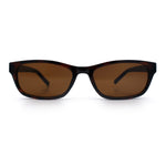 Womens Classy Narrow Rectangle Horn Rim Plastic Fashion Sunglasses