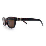 Womens Classy Narrow Rectangle Horn Rim Plastic Fashion Sunglasses