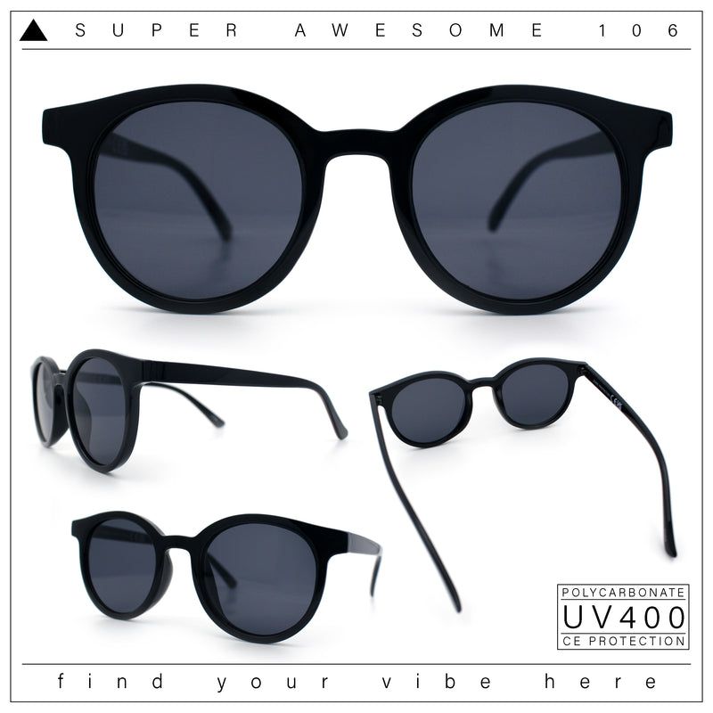 Retro Hipster Fashion Horn Rim Round Circle Len Plastic Sunglasses
