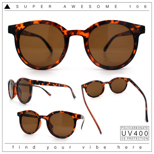Retro Hipster Fashion Horn Rim Round Circle Len Plastic Sunglasses