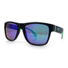 Mens Kush Teal Mirror Lens Sport Green Horn Rim Plastic Sunglasses