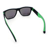 Mens Kush Teal Mirror Lens Sport Green Horn Rim Plastic Sunglasses