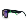 Mens Kush Teal Mirror Lens Sport Green Horn Rim Plastic Sunglasses