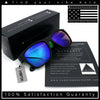 Mens Kush Teal Mirror Lens Sport Green Horn Rim Plastic Sunglasses