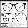 Spring Hinge Woodbuff Arm Studious Horn Rim Plastic Blue Light Filter Eyeglasses