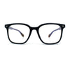 Spring Hinge Woodbuff Arm Studious Horn Rim Plastic Blue Light Filter Eyeglasses