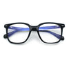 Spring Hinge Woodbuff Arm Studious Horn Rim Plastic Blue Light Filter Eyeglasses