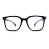 Spring Hinge Woodbuff Arm Studious Horn Rim Plastic Blue Light Filter Eyeglasses