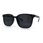 Spring Hinge Woodbuff Arm Studious Horn Rim Plastic Sunglasses
