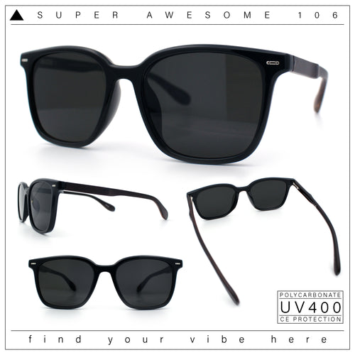 Spring Hinge Woodbuff Arm Studious Horn Rim Plastic Sunglasses