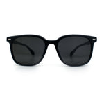 Spring Hinge Woodbuff Arm Studious Horn Rim Plastic Sunglasses