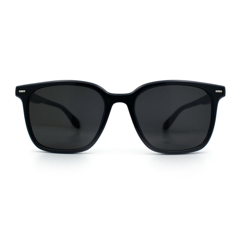 Spring Hinge Woodbuff Arm Studious Horn Rim Plastic Sunglasses