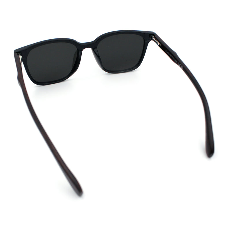 Spring Hinge Woodbuff Arm Studious Horn Rim Plastic Sunglasses