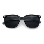 Spring Hinge Woodbuff Arm Studious Horn Rim Plastic Sunglasses