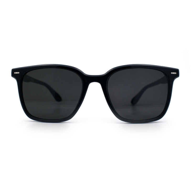 Spring Hinge Woodbuff Arm Studious Horn Rim Plastic Sunglasses