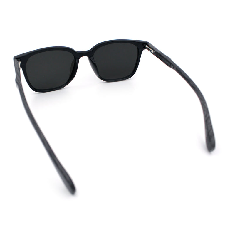 Spring Hinge Woodbuff Arm Studious Horn Rim Plastic Sunglasses
