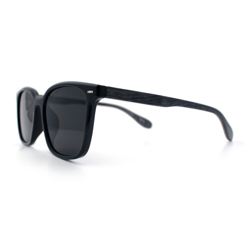 Spring Hinge Woodbuff Arm Studious Horn Rim Plastic Sunglasses