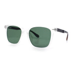 Spring Hinge Woodbuff Arm Studious Horn Rim Plastic Sunglasses