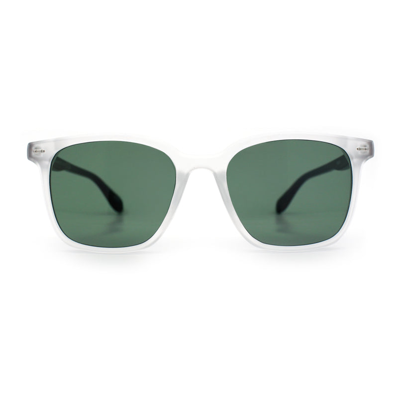 Spring Hinge Woodbuff Arm Studious Horn Rim Plastic Sunglasses