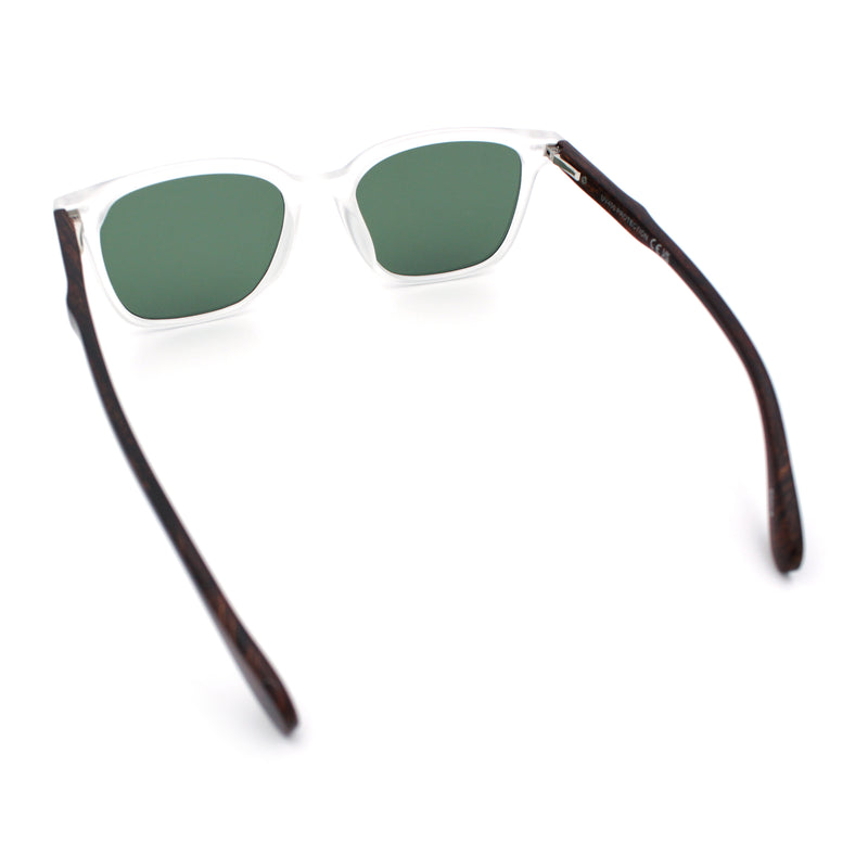 Spring Hinge Woodbuff Arm Studious Horn Rim Plastic Sunglasses