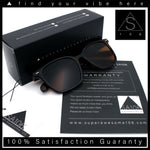 Spring Hinge Woodbuff Arm Studious Horn Rim Plastic Sunglasses