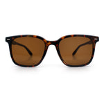 Spring Hinge Woodbuff Arm Studious Horn Rim Plastic Sunglasses