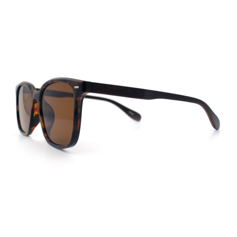 Spring Hinge Woodbuff Arm Studious Horn Rim Plastic Sunglasses