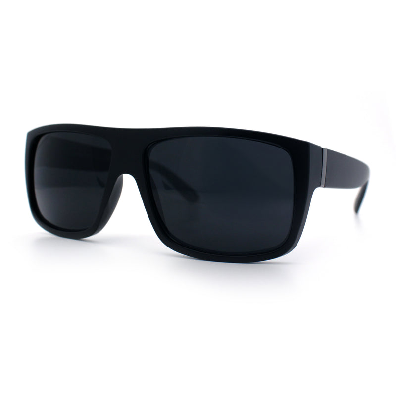 Classic Manly Rectangular Sporty Wrap Biker Style Plastic Sunglasses