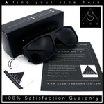 Classic Manly Rectangular Sporty Wrap Biker Style Plastic Sunglasses