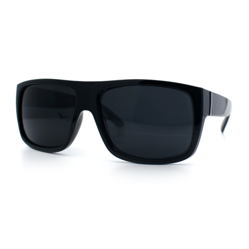 Classic Manly Rectangular Sporty Wrap Biker Style Plastic Sunglasses