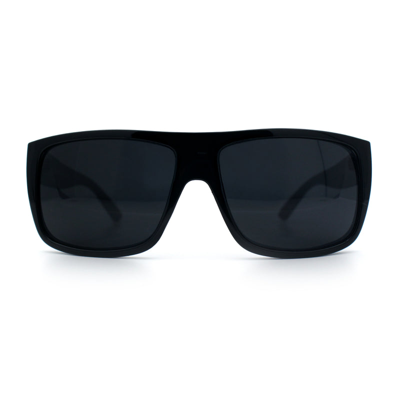 Classic Manly Rectangular Sporty Wrap Biker Style Plastic Sunglasses