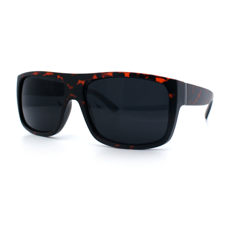 Classic Manly Rectangular Sporty Wrap Biker Style Plastic Sunglasses