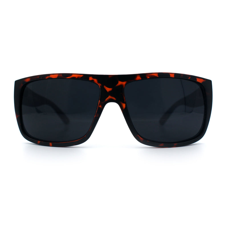 Classic Manly Rectangular Sporty Wrap Biker Style Plastic Sunglasses
