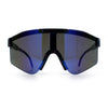 Boys Kid Size Large Shield Rimless Sport MTB Plastic Sunglasses
