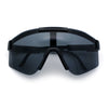 Boys Kid Size Large Shield Rimless Sport MTB Plastic Sunglasses