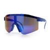 Boys Kid Size Large Shield Rimless Sport MTB Plastic Sunglasses