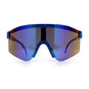 Boys Kid Size Large Shield Rimless Sport MTB Plastic Sunglasses