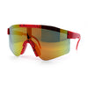 Boys Kid Size Large Shield Rimless Sport MTB Plastic Sunglasses