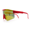 Boys Kid Size Large Shield Rimless Sport MTB Plastic Sunglasses
