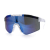 Boys Kid Size Large Shield Rimless Sport MTB Plastic Sunglasses