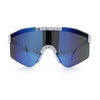 Boys Kid Size Large Shield Rimless Sport MTB Plastic Sunglasses
