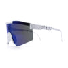 Boys Kid Size Large Shield Rimless Sport MTB Plastic Sunglasses