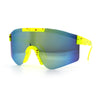 Boys Kid Size Large Shield Rimless Sport MTB Plastic Sunglasses
