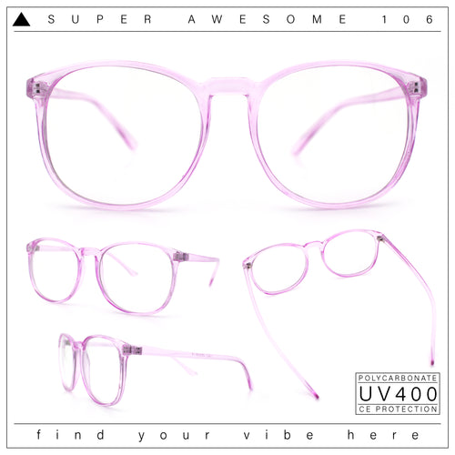 Classic Innocent Girly Geek Round Thin Plastic Fashion Eyeglasses