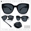 Womens Collapsible Folding Oversized Cat Eye Plastic Sunglasses