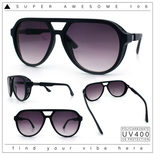 Mens Classic Retro Vented Side Visor Plastic Racer Sunglasses